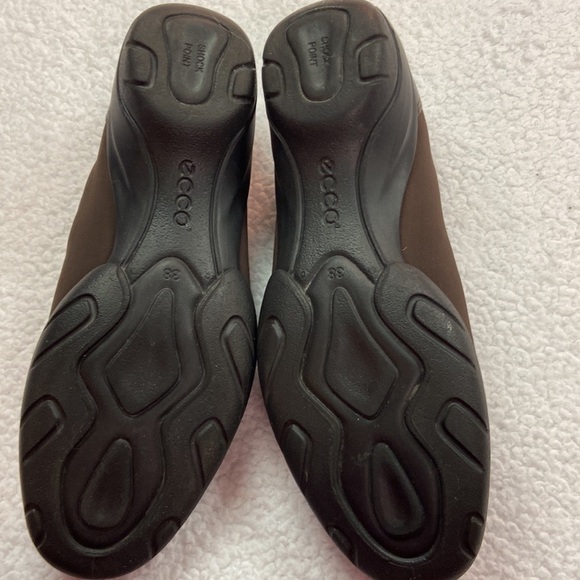 Ecco Brown Gortex Slip On Comfort Women's Loafers Size 38 Preowned - Picture 9 of 11